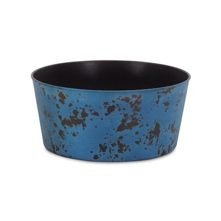Cheungs 11.5 in. Round Planter with A Tapered Body - Rustic Blue PP-114RB